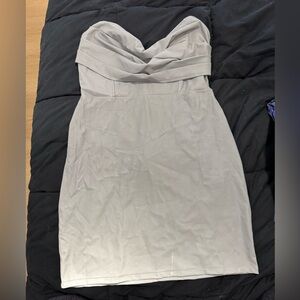 Elegant Gray Strapless Dress